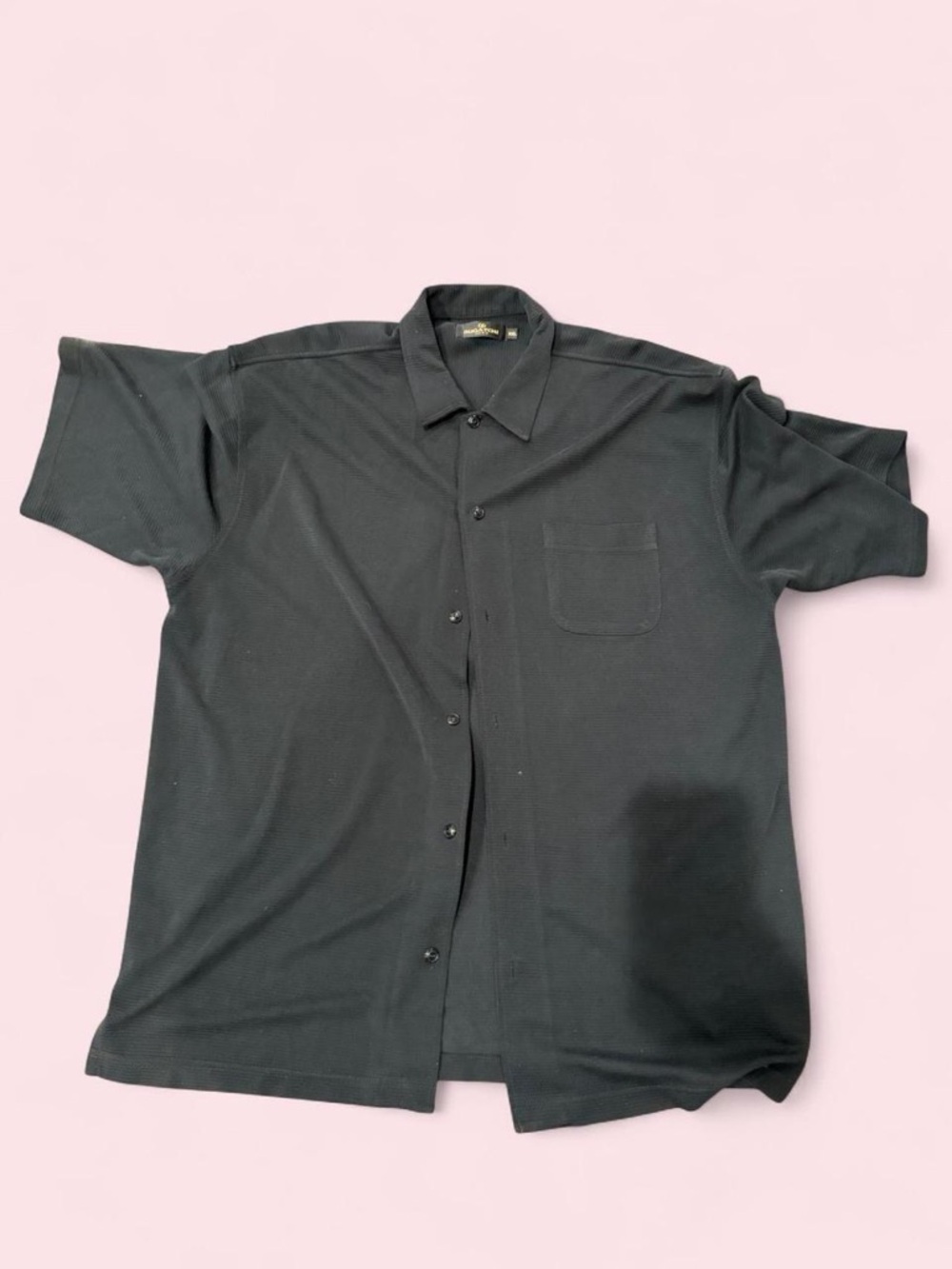 Bugatchi Black Short-Sleeve Button-Down Shirt